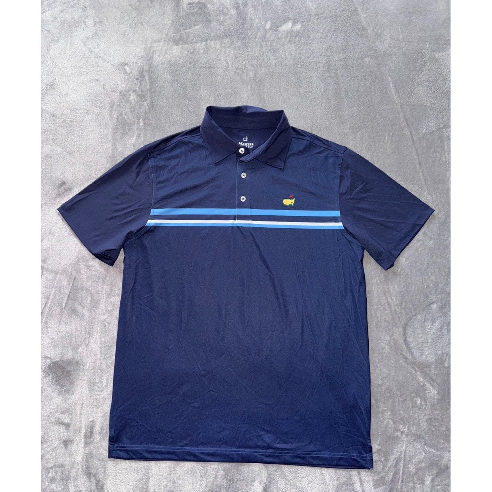 Masters Tech Polo Shirt Mens Blue Golf Performance Polyester Size M‎